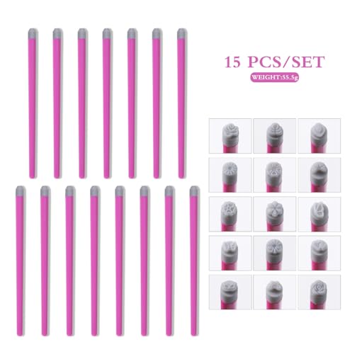 15pcs Nail Art Stamp Pen Set for Women, including Flower Stamp Pen, Stamper with Various Patterns, and Dotting Tools, a DIY Kit for Nail Art.