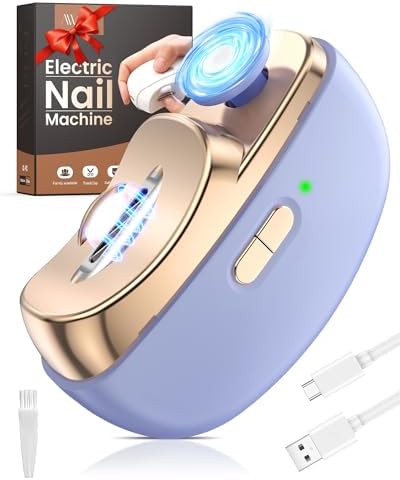 2025 Upgraded Electric Nail Clipper, 2 in 1 Electric Polishing Automatic Nail Clippers, Baby Nails Trimmer with Debris Storage & LED Light, Fingernail Clipper for Men/Women/Seniors/Adult/Kids