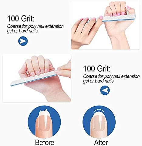 50 PCS Nail File Professional, 100/100 Grit Nail Files Reusable for Acrylic Nail, Double Sided Nail File for Fake Nail, Suitable for Nail Tech or Pet