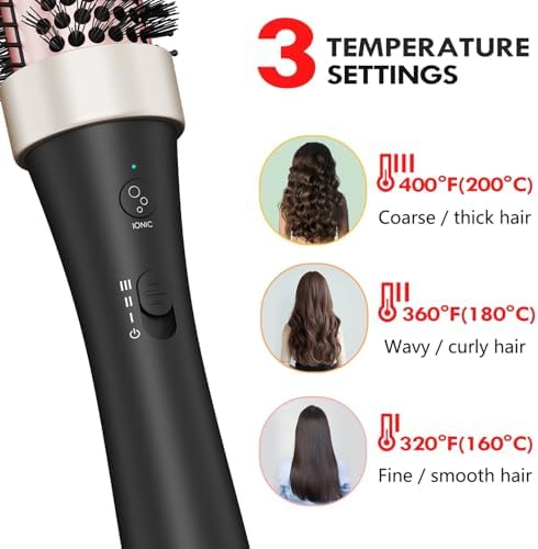 Ionic Thermal Brush Iron Curling Brushes Heated Round Hair Curling Brush Ceramic Tourmaline 1.5 inch Hair Styler Dual Voltage for Volume Hair Curler