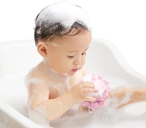 2Pack Kids Bath Loofah Sponge, Cute Cartoon Octopus Shape Baby Toddler Shower Exfoliating Body Scrubber Mesh Loofa Sponge for Boys and Girls