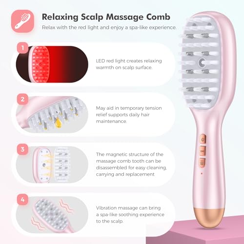 2025 New Upgraded Rechargeable 3-in-1 Scalp Massager Nano Mist Hair Oil Applicator Brush with Cooling Vibration & Hydrating Design | Effortless Detangling, Soothing Relaxation for All Hair Types