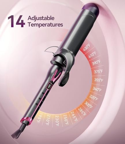 2 Inch Curling Iron for Long Hair, Large Barrel Curling Iron 2 Inch for Loose Curls, 14 Heat Settings Big Barrel Curling Iron, Ceramic Curling Iron 2 Inch Barrel with Argan Oil Infused