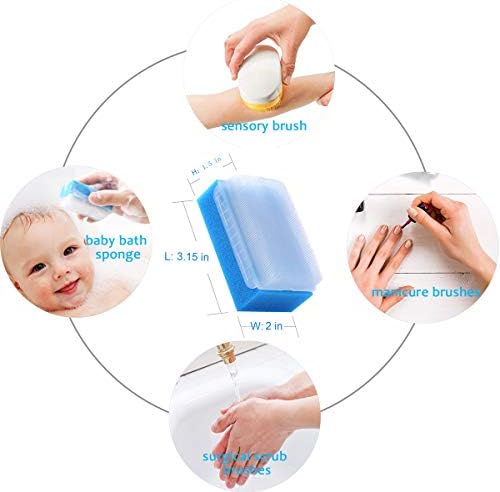 12PCS Sterile Bath Sponge & Sensory Brush, MELONSUN Baby Bath Scrubber.