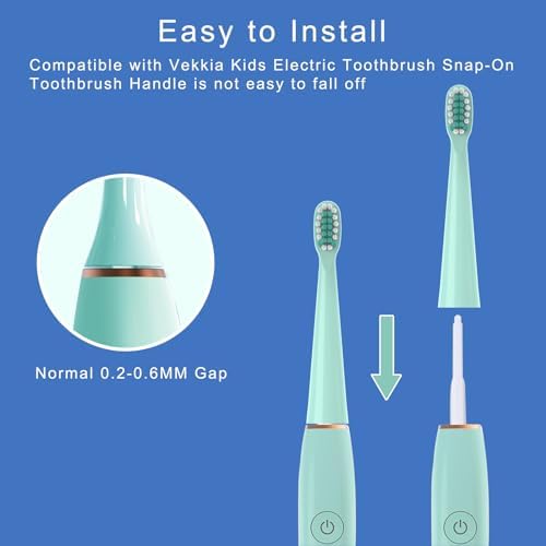 10PCS Toothbrush Replacement Head Compatible with Vekkia Kids Blue Dragon Electric Toothbrush, Soft and Comfortable for Children's Teeth and Gums