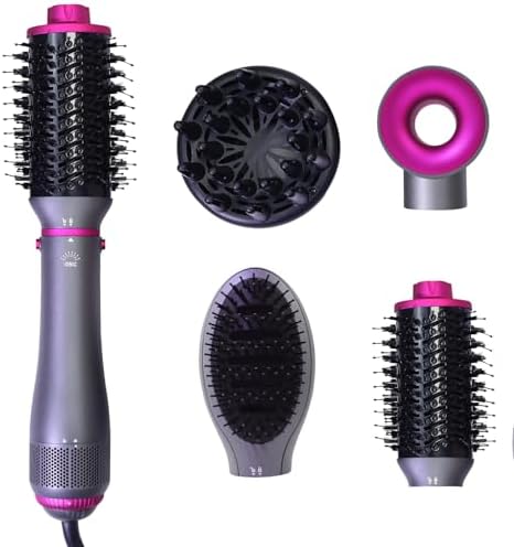 Hair Blow Dryer Brush 4-in-1, Blowout Brush, Multi Hair Styler Negative Ion Detachable Hair Dryer with Diffuser, Hot Air Brush, with Comb Brush for Women, Salon, Household
