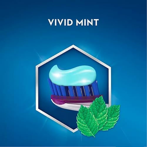 3D Ultra Whitening Vivid Mint Toothpaste 3 Large Tubes of 5.2 oz (Total 15.6 oz) | Strengthens Enamel | Removes 90% of Surface Stains | Toothpaste Squeezer