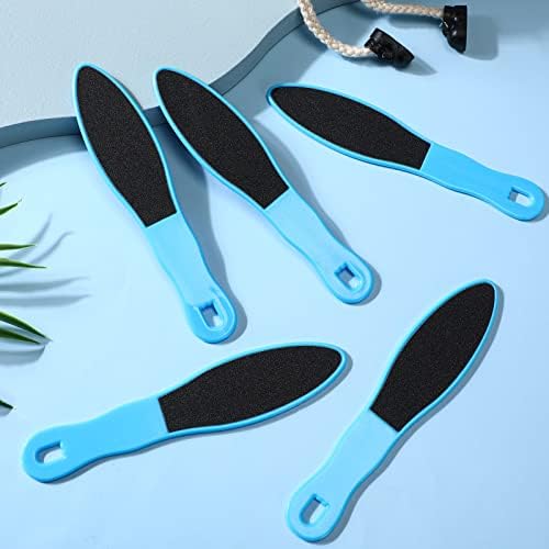 100 Pcs Pedicure Foot File Double Sided Callus Remover Sandpaper Foot Sander Scraper Scrubber with Plastic Handle Heel Rasp Tool for Feet Spa(Blue)