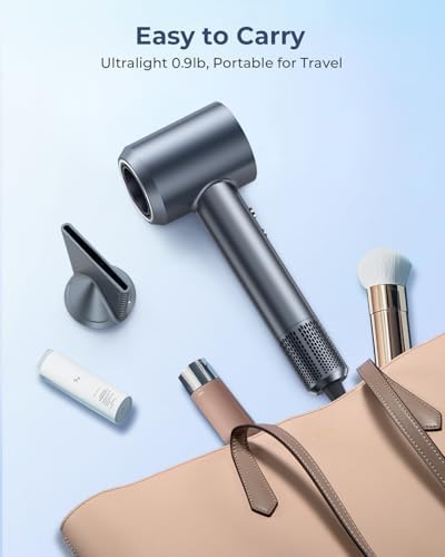 Hair Dryer, 150000 RPM Professional High-Speed Blow Dryer, Negative Ionic Hair Dryer for Fast Drying, Low Noise Thermo-Control HairDryer with Magnetic Nozzle for Home Travel Women Man