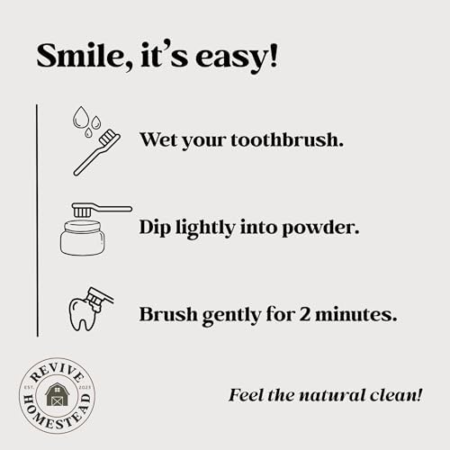Hydroxyapatite Tooth Powder by Revive Homestead | Remineralizing Toothpaste Powder | Fluoride-Free | Whitening | Natural | 2 oz Amber Glass Jar (with Erythritol) (Wintergreen)