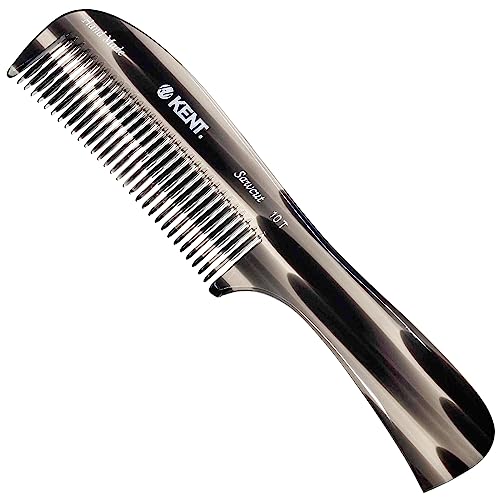 Kent 10T Large Hair Detangler Comb, Handmade Wide Tooth Comb for Curly Hair, Detangling Comb For Wet and Dry Hair, Rake Comb for Women Hair Combs for Thick Hair, Saw-Cut and Hand Polished (Graphite)