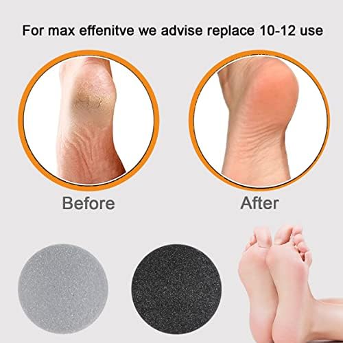 25 Pack Replacement Pads Refills for Pedi Vac Portable Electric Vacuum Callus Remover Foot File for Exfoliation Cracked Heels Dead Skin with a Clean Brush (20pcs Grind Head Pads +5pcs Sponge Ring)