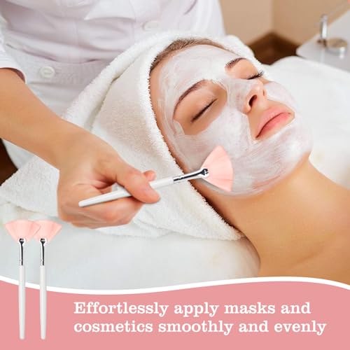 24Pcs Esthetician Supplies for Facials Set - Face Mask Applicator Brushes Tools, 8 Rose Gold Facial Bowls, 8 Fan Mask Brushes, 8 Flat Brushes, Spa Party Favor Esthetician Supplies for Mask DIY
