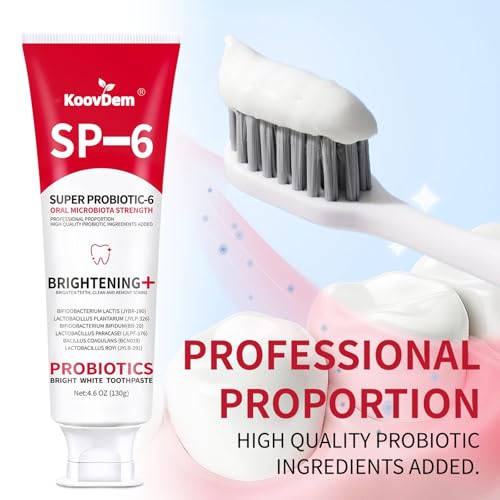 2025 New Sp-6 Probiotics Whitening Toothpaste-Fluoride-Free, Enhanced Formula with 6 Probiotics for Gum Care & Fresh Breath, Fresh Mint Flavor(2PC)（Red）
