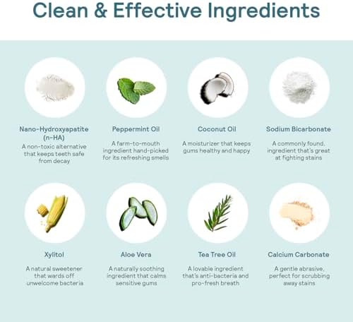 HUPPY Toothpaste Tablets, Nano Hydroxyapatite Toothpaste - Natural Whitening, Fluoride Free and Remineralizing Tablets - Travel Hydroxyapatite Tabs, 62 Count