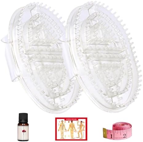 2PCS Meridian Massage Brush, 2025 New Handheld Bath & Body Brushes Massage Comb Essential Oil Brush Body Scrubber Bath Body Brushes for Body and Leg Relaxation (White)