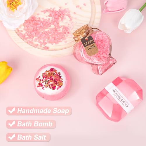 Birthday Gifts for Women, Relaxing Spa Gift Baskets for women, Rose Self Care Get Well Soon Gifts for Her Friend Daughter Sister Wife Coworker Nurse Teacher