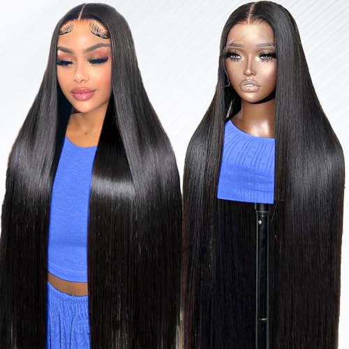 30 Inch Lace Front Wigs Human Hair Pre Plucked with Baby Hair 200 Density Real Human Hair Wig Straight 13x4 HD Lace Frontal wigs