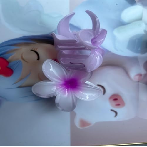 10 Pcs Hawaiian Plumeria Hair Clips, Flower Claw Clips for Thick and Thin Hair, Non-slip Beach Hairpins for Women