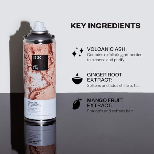 IGK JET LAG Invisible Dry Shampoo | Weightless + Refresh Style | Vegan + Cruelty Free |