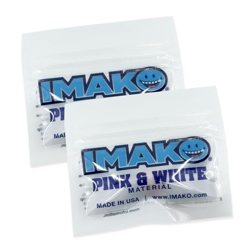 Imako Cosmetic Moldable Fitting Material (Pink & White) - 2 Pack - Gums and Teeth - Made in USA