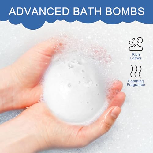 Hydrogen Bath Bombs for Women & Men, Hydrogen Bombs for Bath-Deep Hydration, Anti-Aging & Stress Relief, H2 Rich Water Spa for Skin Glow with Vanilla, Cinnamon & Orange, 3 Pcs