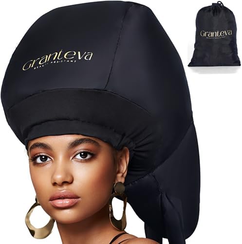 Hooded Hair Dryer with Dual Turbo Airflow & Soft Headband – Speeds Up Drying for Curly Hair, Reduces Heat on Ears & Neck – Large Hair Dryer Bonnet for Deep Conditioning at Home, Portable Use