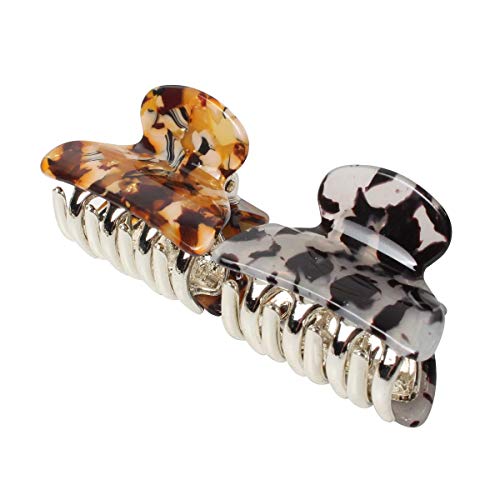 1.57 inch Small Acrylic Hair Claw Clips for Girls and Women Marbling Hair Clips,Plastic No-Slip Grip Jaw Hair Clip Hair Jaw Clamp,Pack of 12