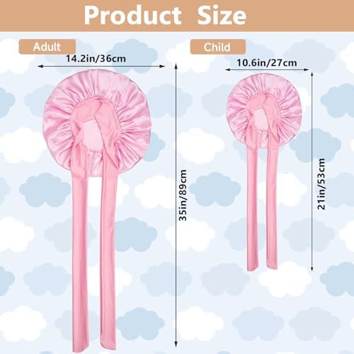2PCS Silk Bonnet for Sleeping Women Kids Shower Caps