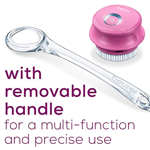 Beurer FC55 Electric Body Scrubber for Exfoliating and Massage, Waterproof for Showering, Cordless and Rechargeable, Spinning Skin Cleansing Brush with 2 Attachments