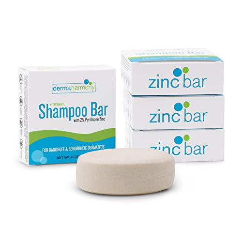 2% Pyrithione Zinc Shampoo Bar for dandruff and seborrheic dermatitis - Fragrance Free (4 Oz)