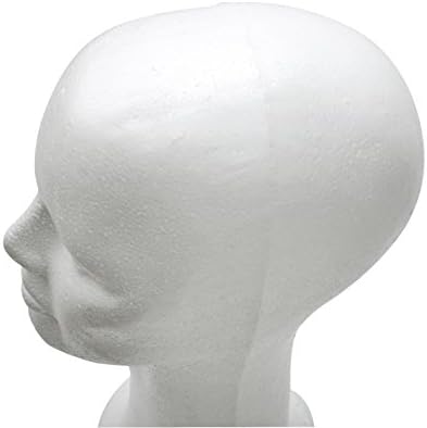 BHD BEAUTY 15" Styrofoam Foam Mannequin Manikin Display Head Wig Hat Stand White Foams Sale
