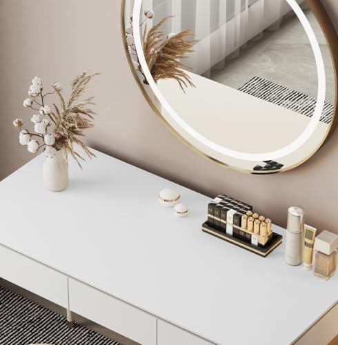 39.37"" * 15.7"" Large makeup Mat for Vanity Top Protector,Cover Work Table Waterproof, Non-Slip Pad for makeup vanity. (white)