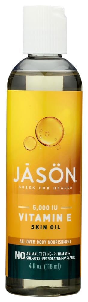Jason Skin Care Vitamin E Oil 5,000 I.U. 4 fl. oz. Pure & Natural Beauty Oils (a) - 2pc