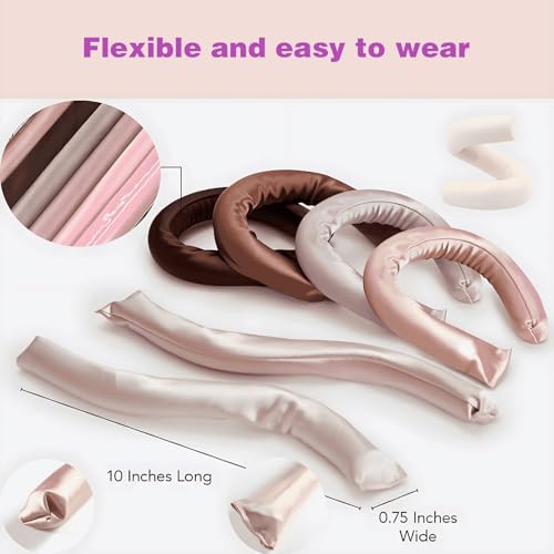 Heatless Curling Rod - Heatless Hair Curler for Overnight Curls, Soft Hair Curlers to Sleep In, Heatless Curlers for Women, No Heat Curls for Short Hair & Long Hair (Mixed color, 10 IN)