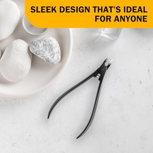 BEZOX Cuticle Cutters for Nails - Precision Half Jaw Cuticle Clippers, Stainless Steel Cuticle Trimmer for Manicure and Pedicure, Professional Cuticle Remover Tool - Black