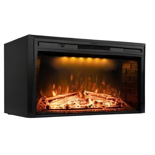 Dreamflame 50 inch Electric Fireplace, Wall Fireplace Electric with Remote Control, Realistic Log and Crackling Sound, Overheating Protection and Timer, 750/1500W Black