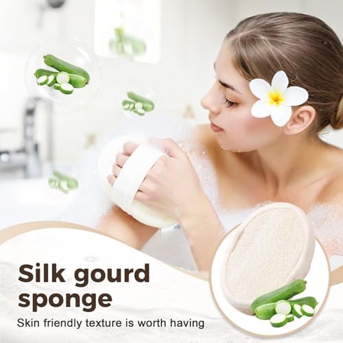 2025 Natural Loofah Sponge - Exfoliating Body Scrubber for Shower, Eco-Friendly Loofah for Men & Women (1pcs)