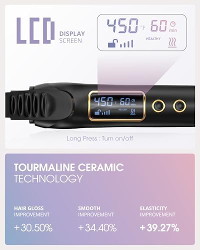 0.5 in Tiny Curling Wand with Adjustable Temperature, for Medium and Long Hair, Heat Resistant Glove, 8-in-1 Gift Set