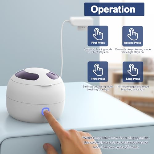2025 Ultrasonic Retainer Cleaner Machine – 45kHz Retainer Cleaner for Night Guards, Mouth Guards, Dentures – 24W Dental Ultrasonic Cleaner with 4 Modes, 200ML – Great Gift for Braces Users