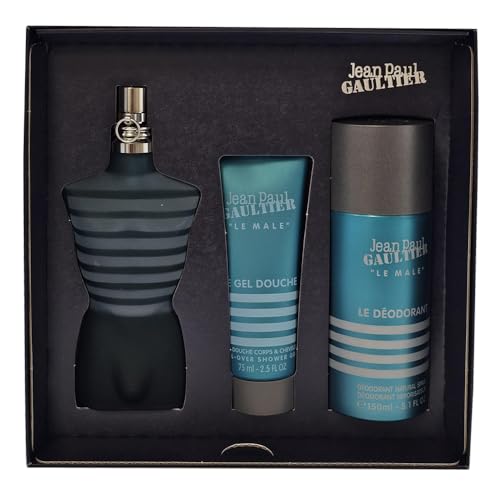 Jean Paul Gaultier Le Male for Men - 3 Pc Gift Set 4.2oz EDT Spray, 2.5oz Shower Gel, 5.1oz Deodorant Spray