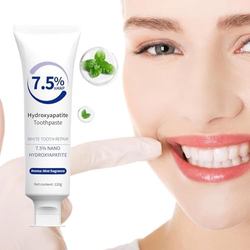 Hydroxyapatite Toothpaste for Enamel Protection and Tooth Strengthening, 7.5% Nano Hydroxyapatite Toothpaste, White Tooth Repair, Gentle Mint, Fresh Breath, Daily Use for Oral Health (2pc)