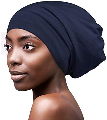 FocusCare Satin Lined Sleep Slouchy Cap Curly Girl Slap Headwear Gifts for Frizzy Hair Women