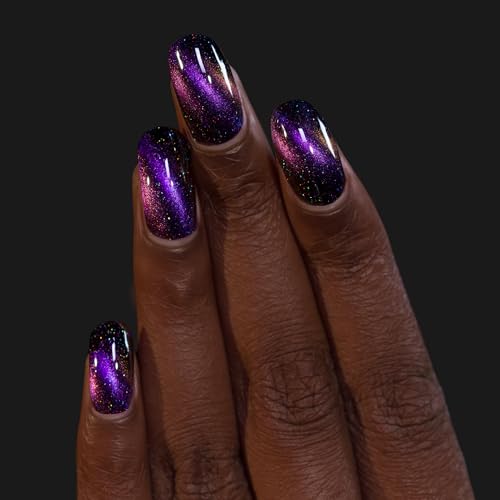 ILNP High Roller - Black-Based Purple Magnetic Holographic Nail Polish