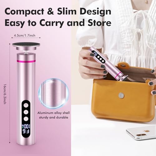 2 in 1 Electric Foot Callus Remover Cordless, 13000RPM Professional Feet Pedicure Tools for Dead Skin, Rechargeable Metal Foot Sander & Nail File with 9 Speed Level and 40Pcs Sandpaper Discs