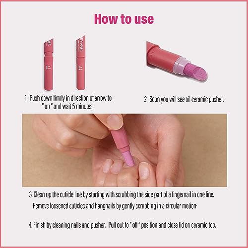 1PCS Ceramic Cuticle On/Off Oil Pusher Cuticle Pusher