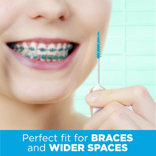 GUM Soft-Picks Wide Space, Easy to Use Dental Picks for Teeth Cleaning and Gum Health, with Convenient Carry Case, Dentist Recommended Dental Picks, 100 Count (Pack of 3)