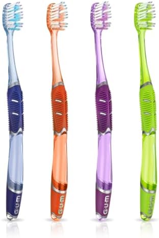 GUM Technique Deep Clean Toothbrush - Compact Soft - Soft Toothbrushes for Adults with Sensitive Gums - Extra Fine Bristles, 1ct (12pk)