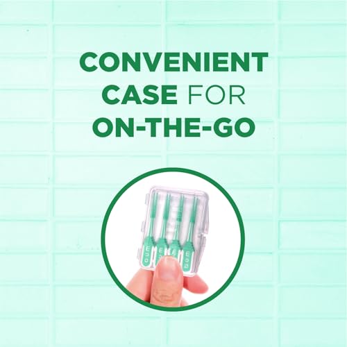 GUM Soft-Picks Comfort Flex, Mint, Easy to Use Dental Picks for Teeth Cleaning Health, Disposable Interdental Brushes with Convenient Carry Case, Dentist Recommended, 80 Count (Pack of 4)