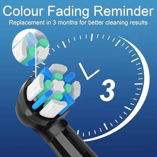 IO Replacement Heads Intelligent Compatible with Oral B iO 2 3 4 5 6 7 8 9 10 Series Electric Toothbrush, 8 Pack IO Brush Heads with Medium Soft Bristles for Gum Care & Sensitive Teeth (Black)